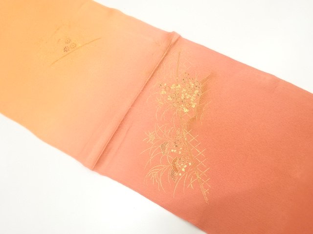 JAPANESE KIMONO / UNUSED GOLD-DECORATED OBIAGE